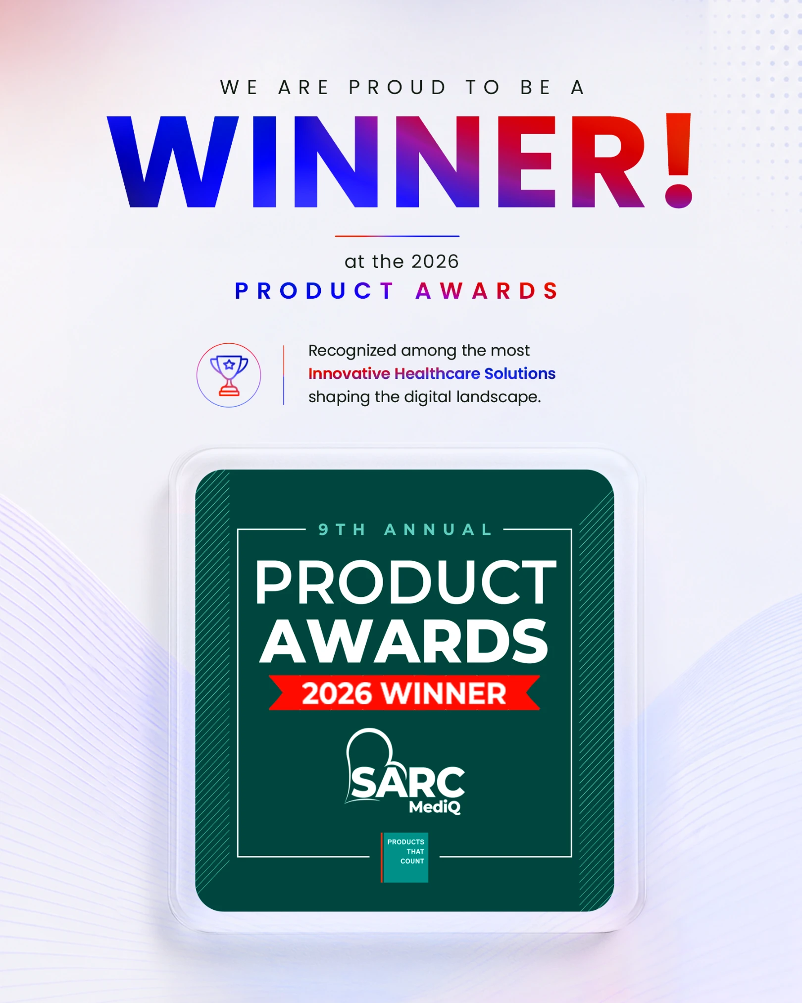 SARC MedIQ Celebrates Second Product Awards Win for Continued Healthcare Innovation